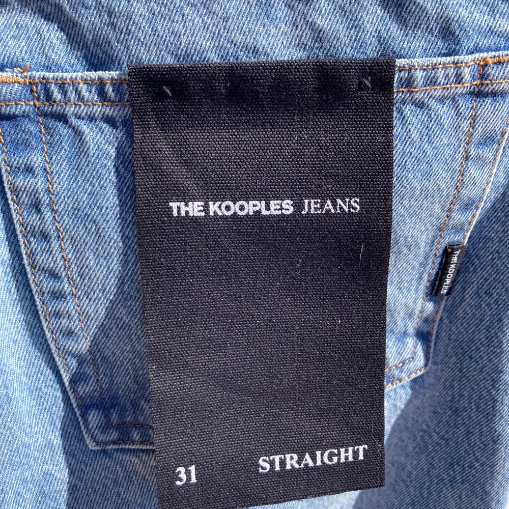 The Kooples Jeans Straight Loose blue denim button fly size 31 New - Picture 5 of 13
